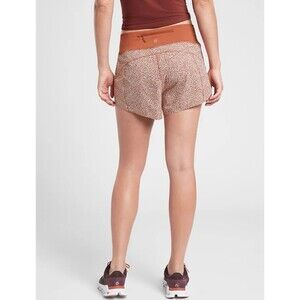 ATHLETA Run With It Printed 3.5” Shorts WOMENS XXS Micro Cheetah Rust Orange UT